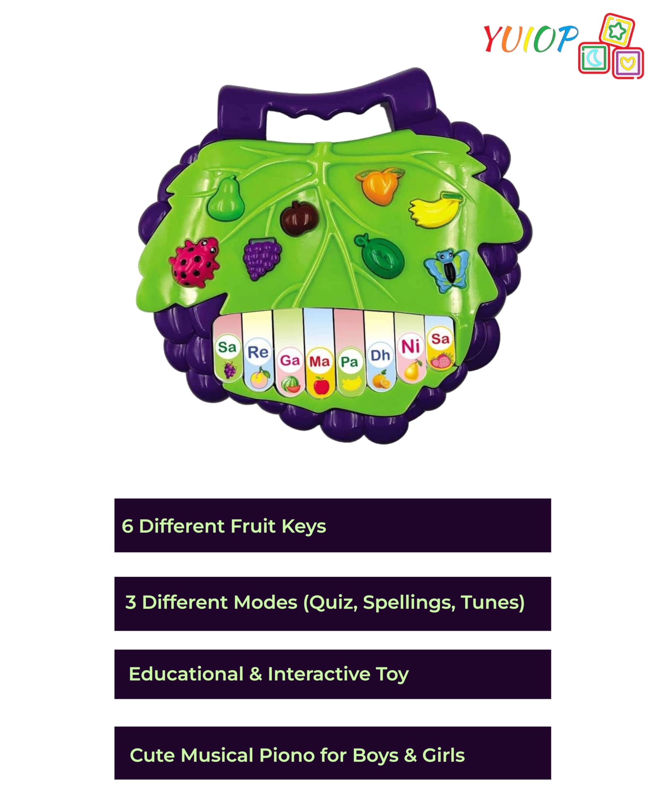 Buy YUIOP - Musical Piano with Educational Keyboard - 8 Different